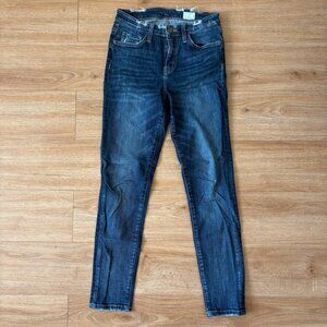 Bridge By Gly High Rise Distressed Waist Ankle Skinny Jeans Blue Women’s Size 25